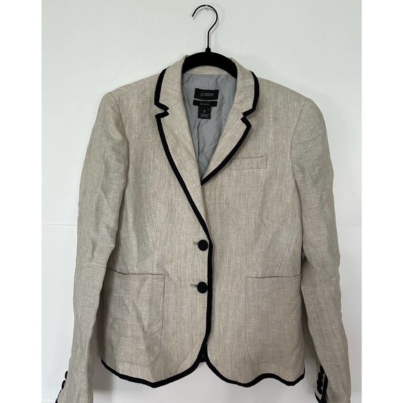 J. Crew schoolboy linen black tipped Blazer size 2 - Picture 3 of 8